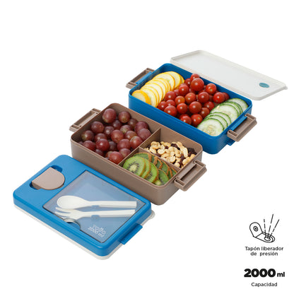 Portacomidas Keiko Azul/Café