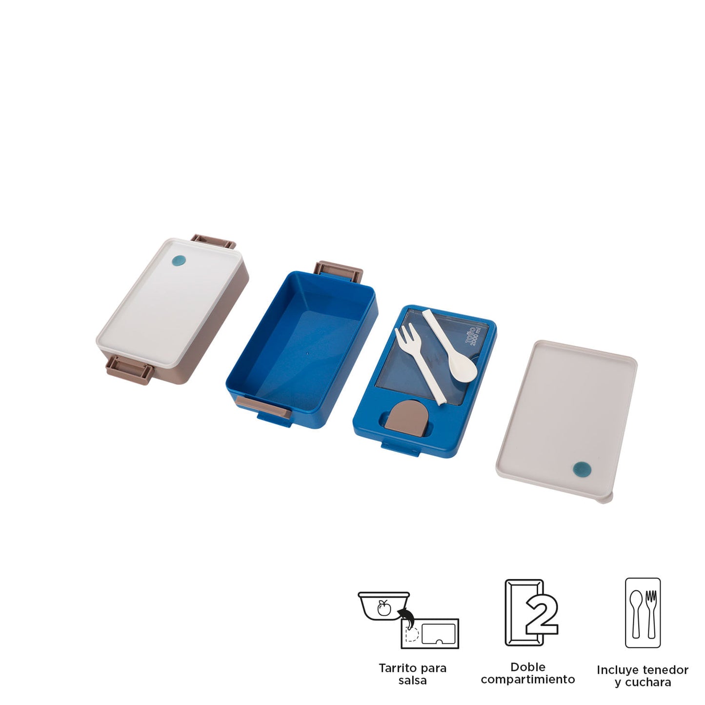 Portacomidas Keiko Azul/Café