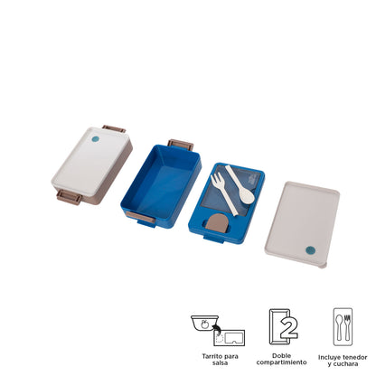 Portacomidas Keiko Azul/Café