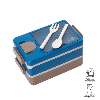 Portacomidas Keiko Azul/Café