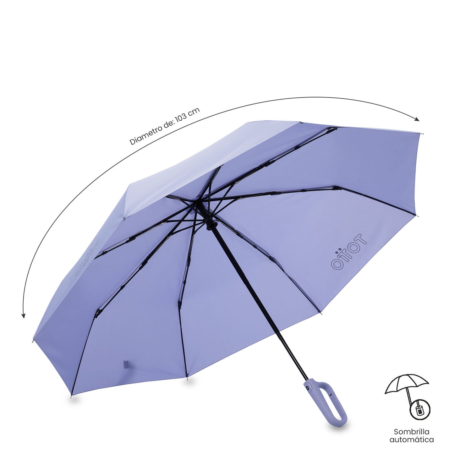 Sombrilla Mediana Aurora con Filtro UV Morada