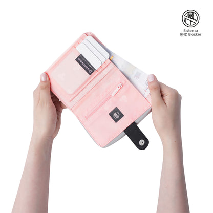 Carteira Minnie Be You para meninas com bloqueador RFID, branca