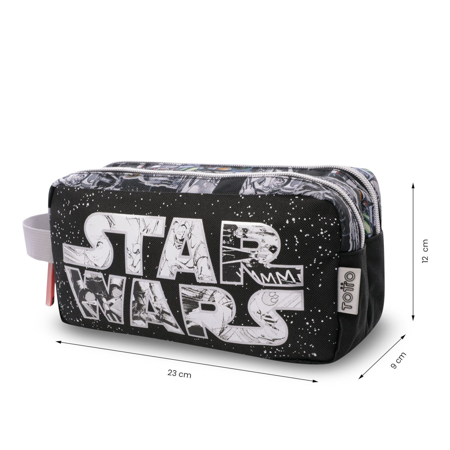 Cartuchera Escolar Grande para Niño 2 Cuerpos Star Wars Jedi Negra