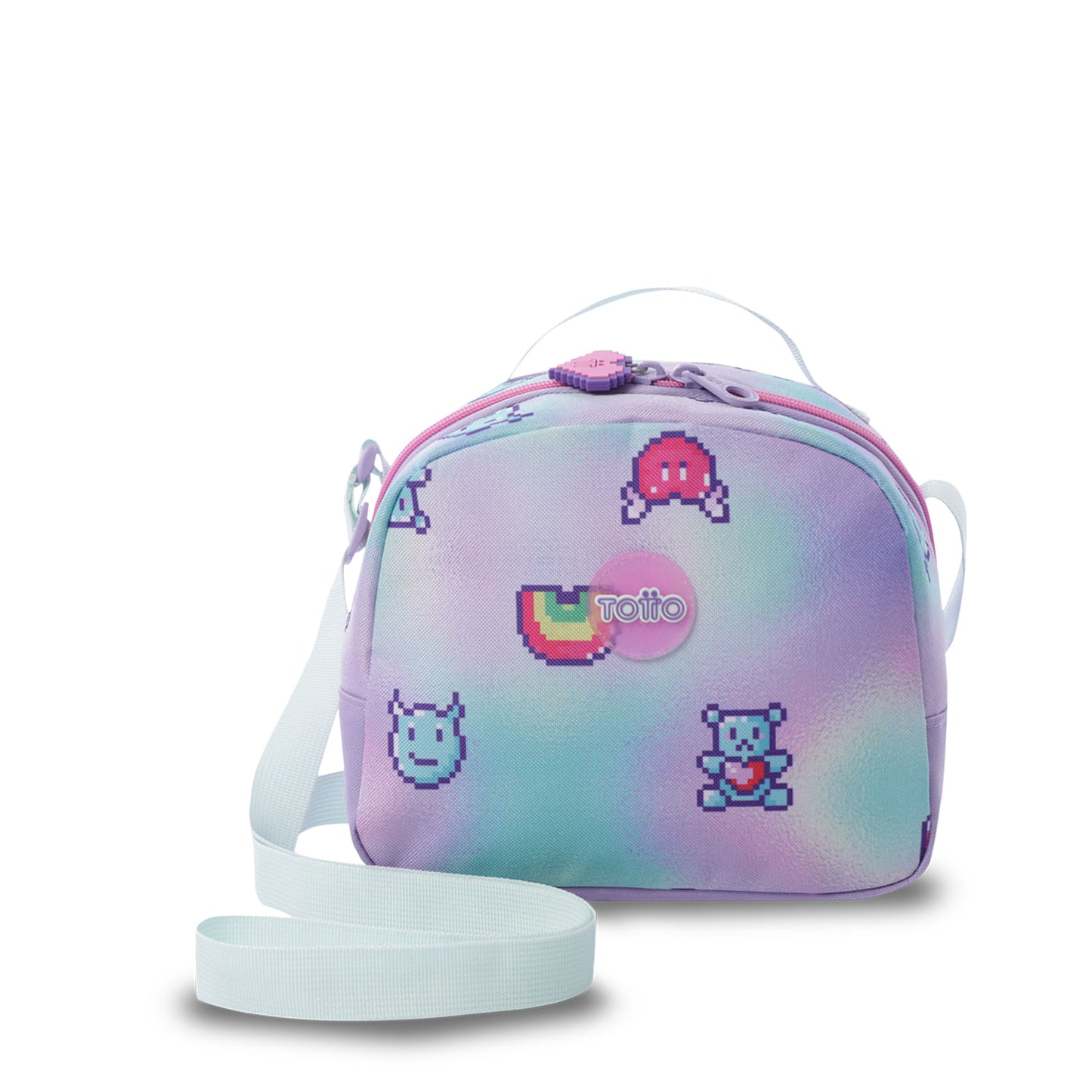 Lancheira térmica média roxa Andy Cat para meninas