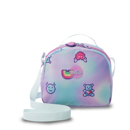 Lancheira térmica média roxa Andy Cat para meninas