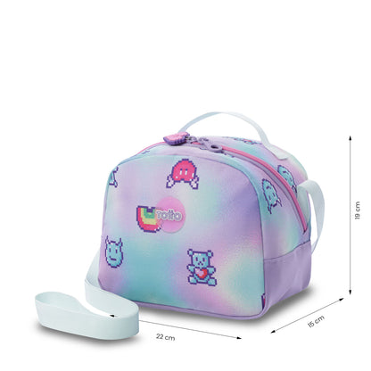 Lancheira térmica média roxa Andy Cat para meninas