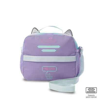 Lancheira térmica grande roxa Andy Cat para meninas
