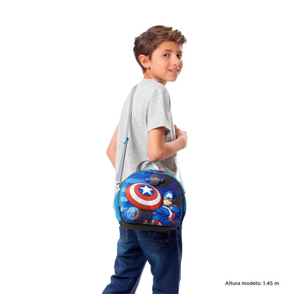 Lonchera Térmica para Niño Avengers Capitán América Mediana Gris