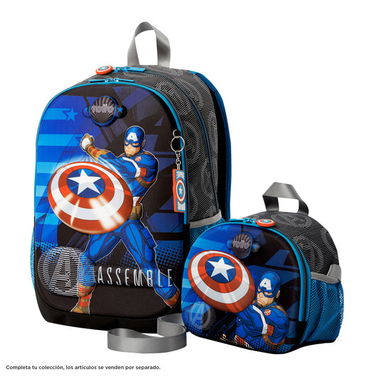 Lonchera Térmica para Niño Avengers Capitán América Mediana Gris