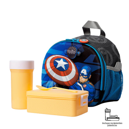 Lonchera Térmica para Niño Avengers Capitán América Mediana Gris