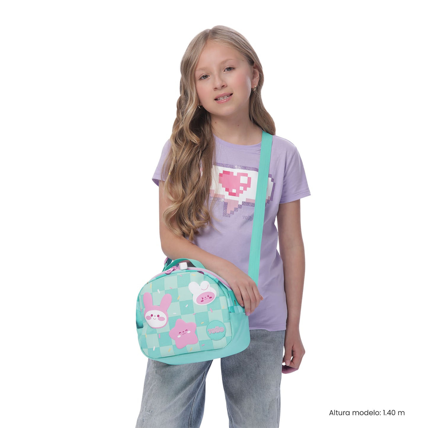 Lancheira térmica Bunny Pump tamanho médio verde para meninas