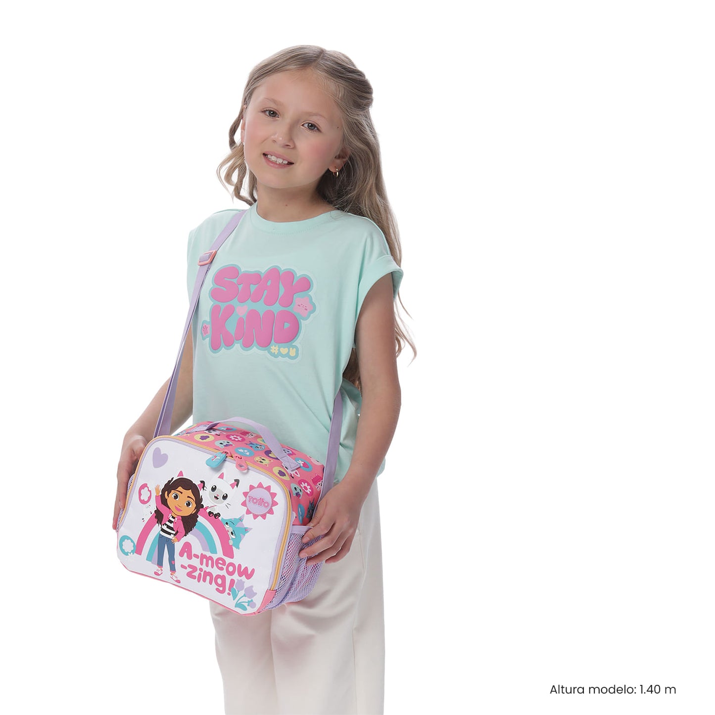 Lancheira térmica grande rosa Hey Gabby para meninas