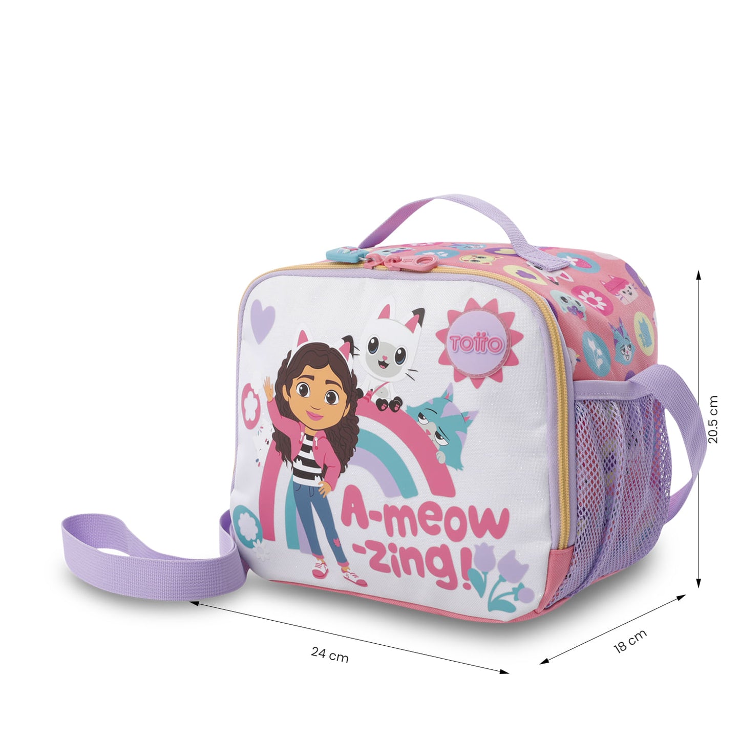 Lancheira térmica grande rosa Hey Gabby para meninas