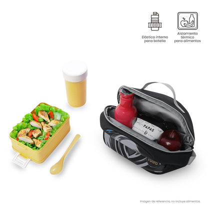 Lonchera Térmica para Niño Hanzo Mediano Negra