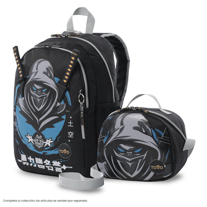 Lonchera Térmica para Niño Hanzo Mediano Negra