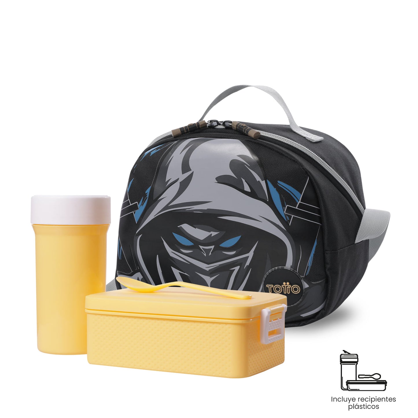 Lonchera Térmica para Niño Hanzo Mediano Negra