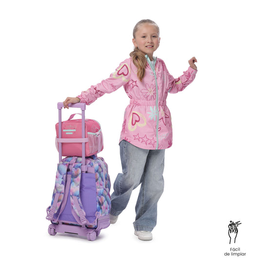 Lonchera Térmica para Niña Magic Spark Grande Rosada