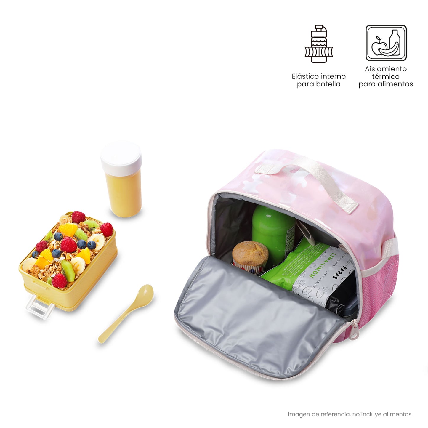 Lonchera Térmica para Niña Majestic Grande Rosada