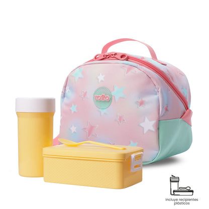 Lonchera Térmica para Niña Rainbow Star Mediano Rosada