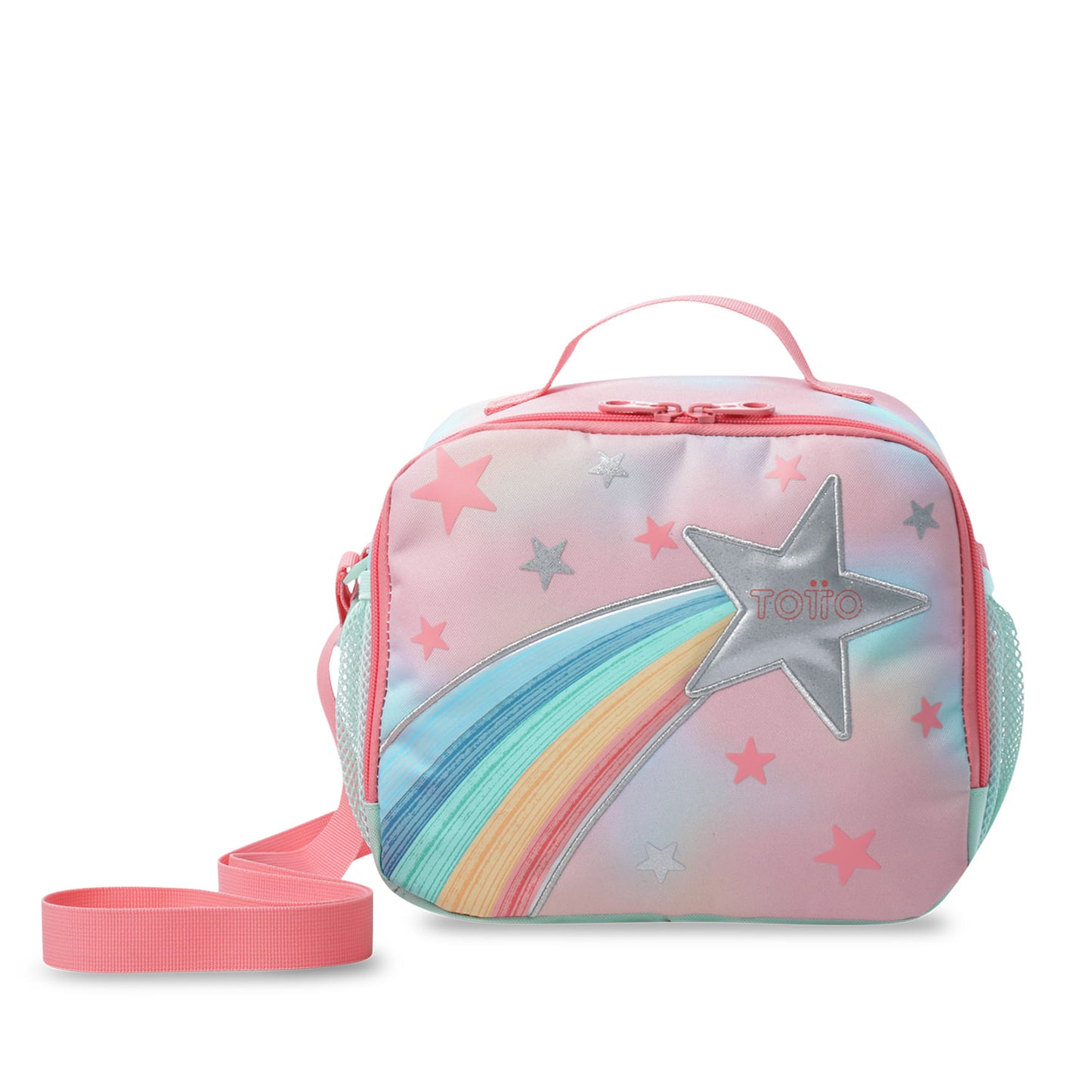 Lonchera Térmica para Niña Rainbow Star Grande Rosada