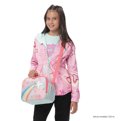 Lonchera Térmica para Niña Rainbow Star Grande Rosada