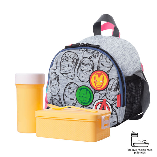 Lonchera con Aislamiento Térmico Super Avengers Gris