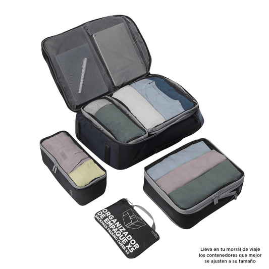 Organizador de viaje Packing cube x 5 Negro