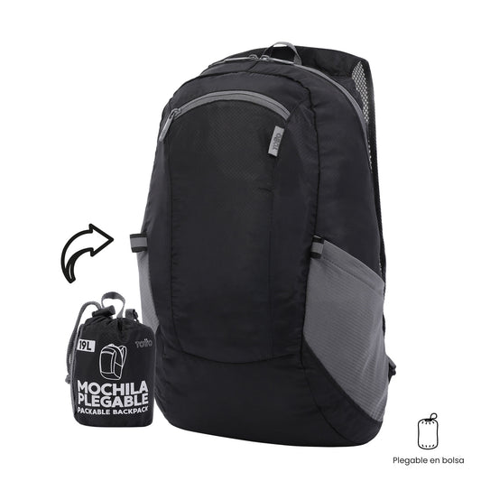 Morral Plegable Ligero Troker Mediano Negro