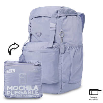 Mochila dobrável de viagem média Collapse 30, roxa
