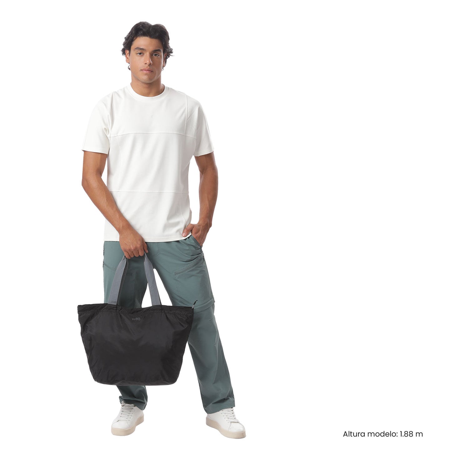 Sacola de compras dobrável e leve Ramel, preta