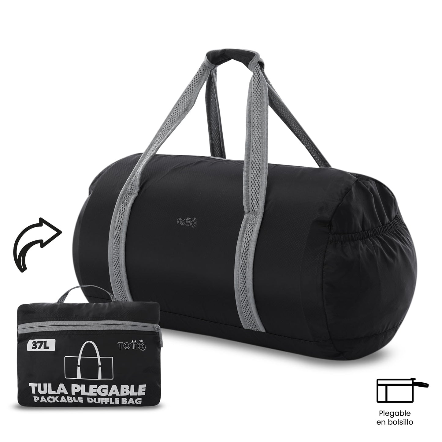 Tula de Viaje Plegable Tema 37 Grande Negra
