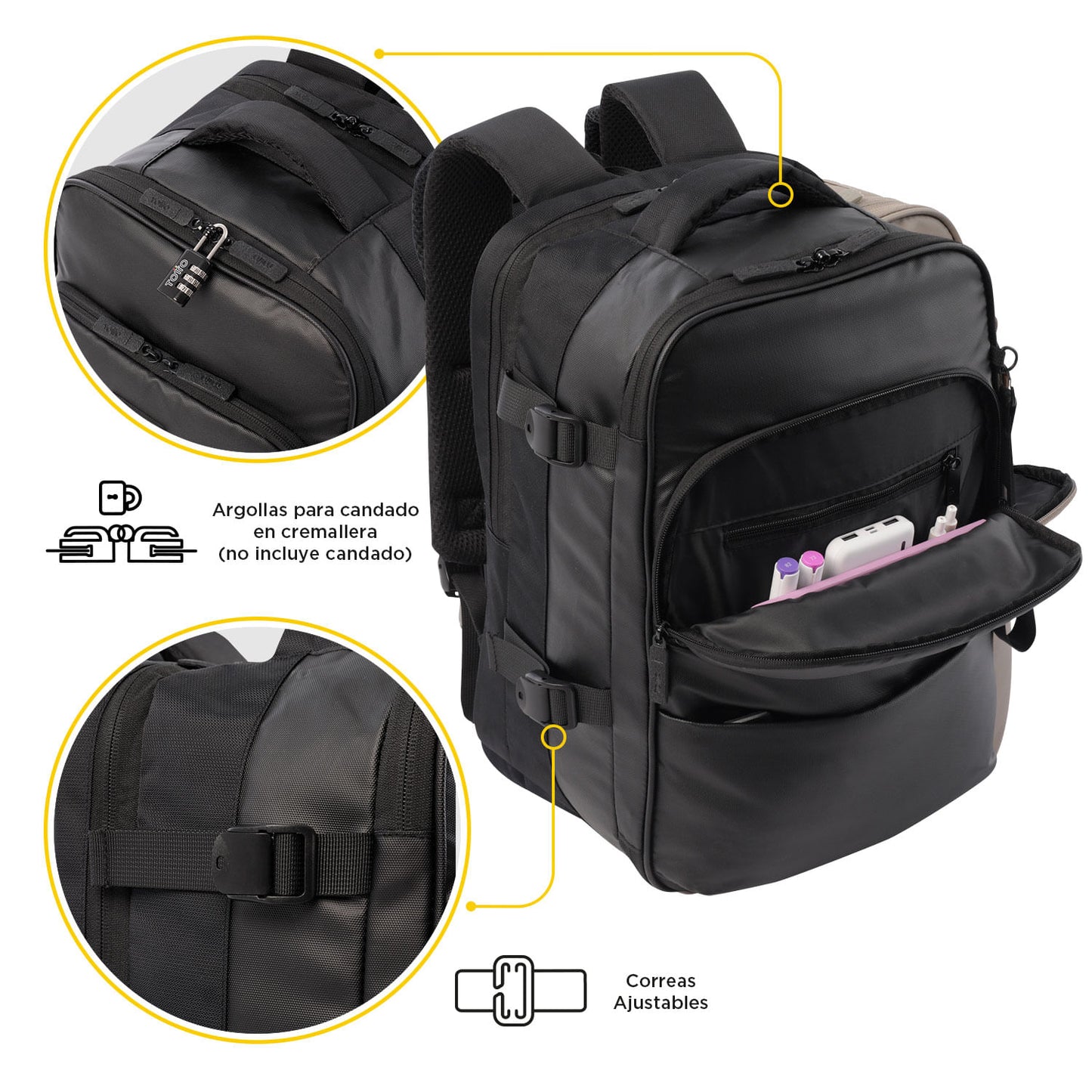 Morral Multifuncional de Viaje Trip Mediano Negro