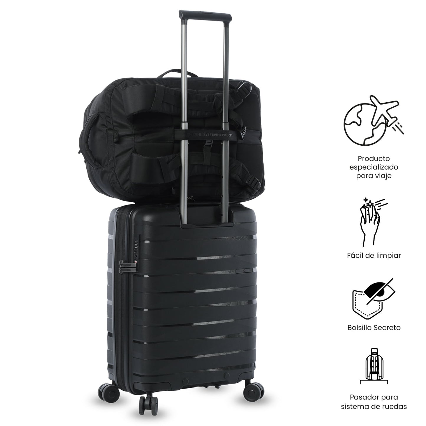 Mochila de viagem grande Convey 2.0 - Preta