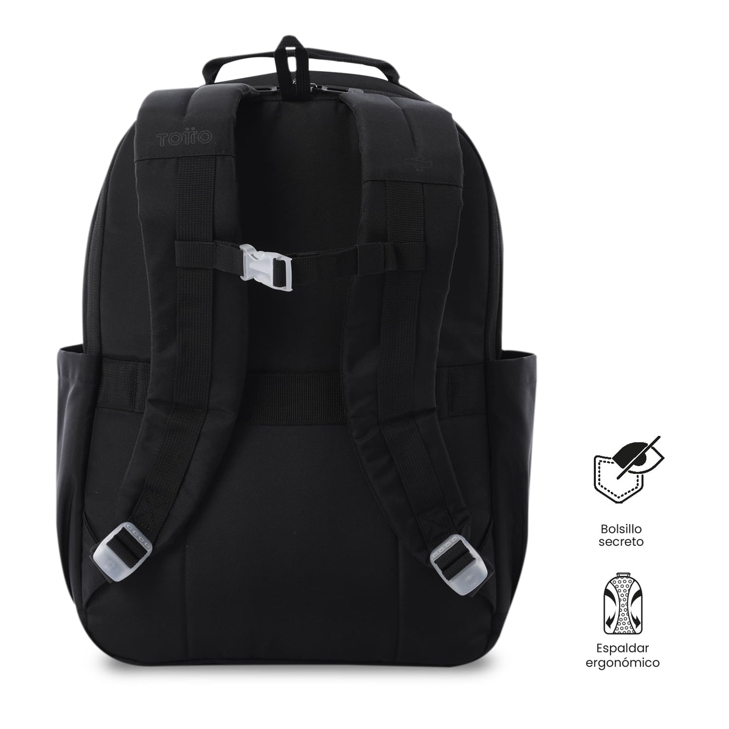 Mochila de viagem grande preta Elan Travel