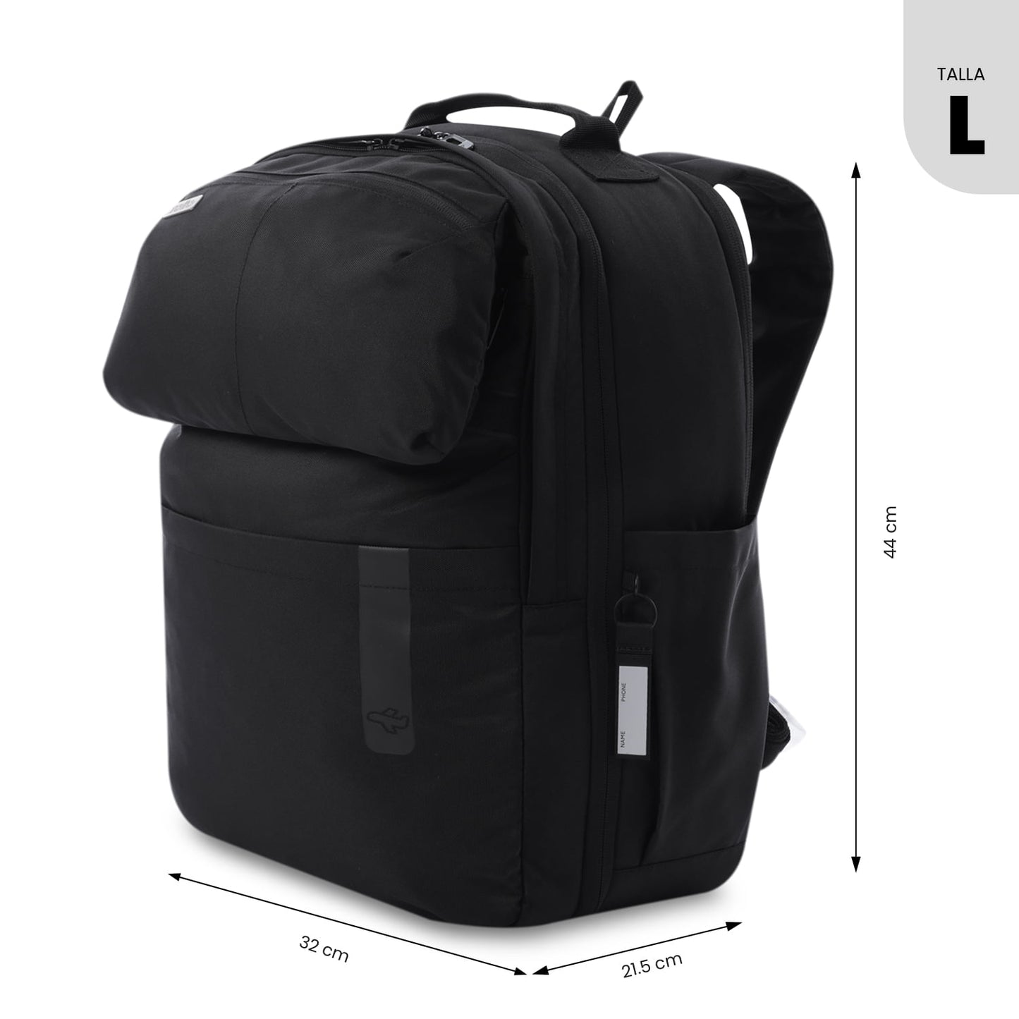 Mochila de viagem grande preta Elan Travel