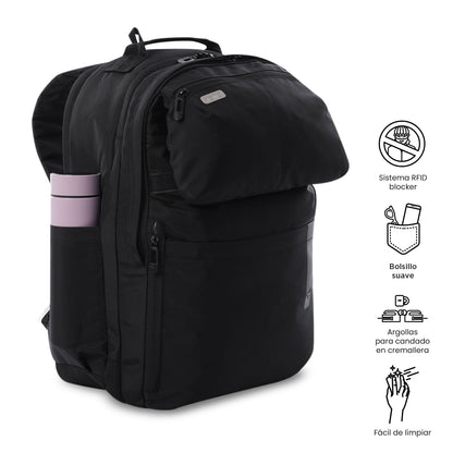 Mochila de viagem grande preta Elan Travel
