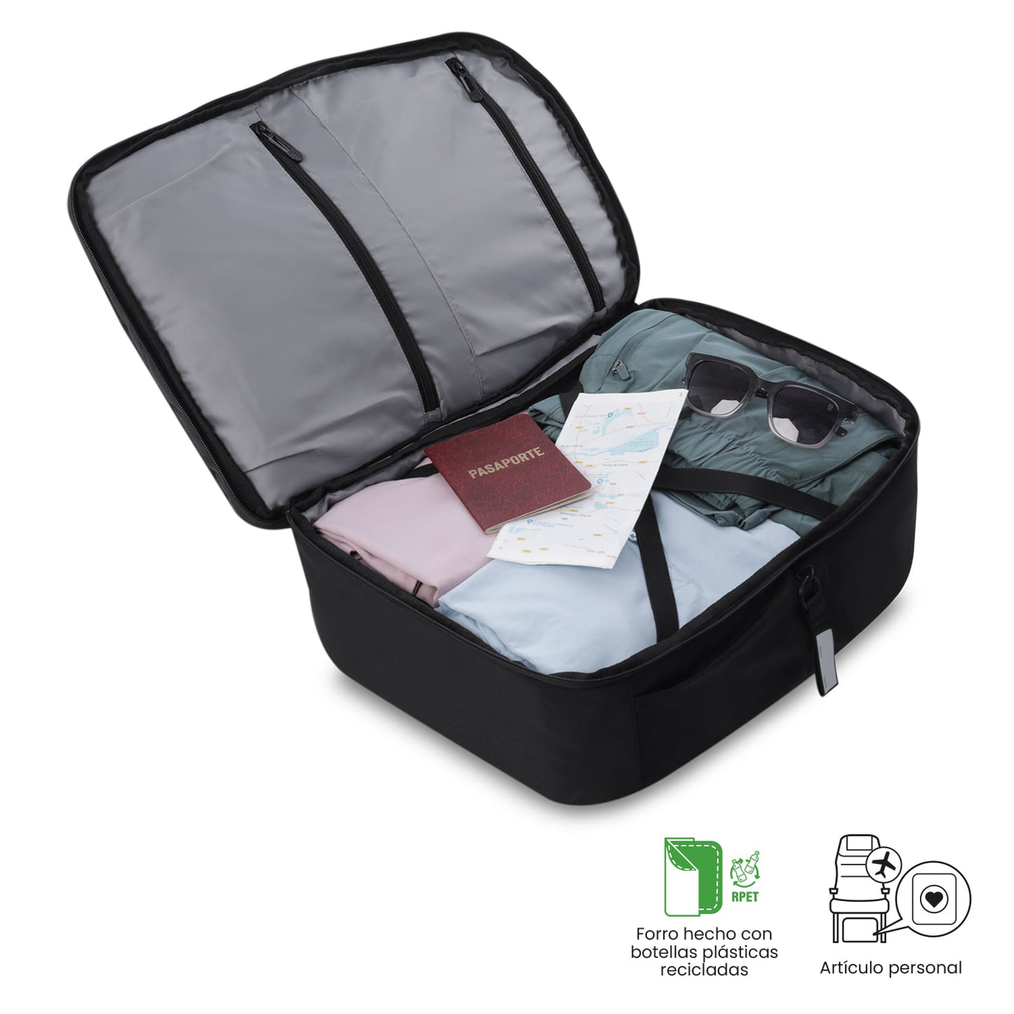 Mochila de viagem grande preta Elan Travel