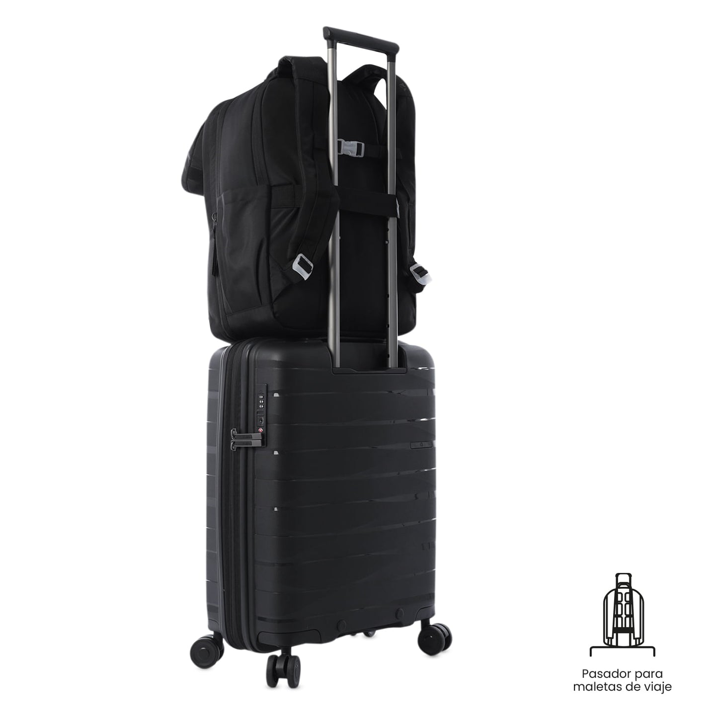 Mochila de viagem grande preta Elan Travel