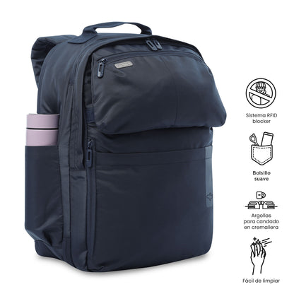 Mochila de viagem grande azul Elan Travel