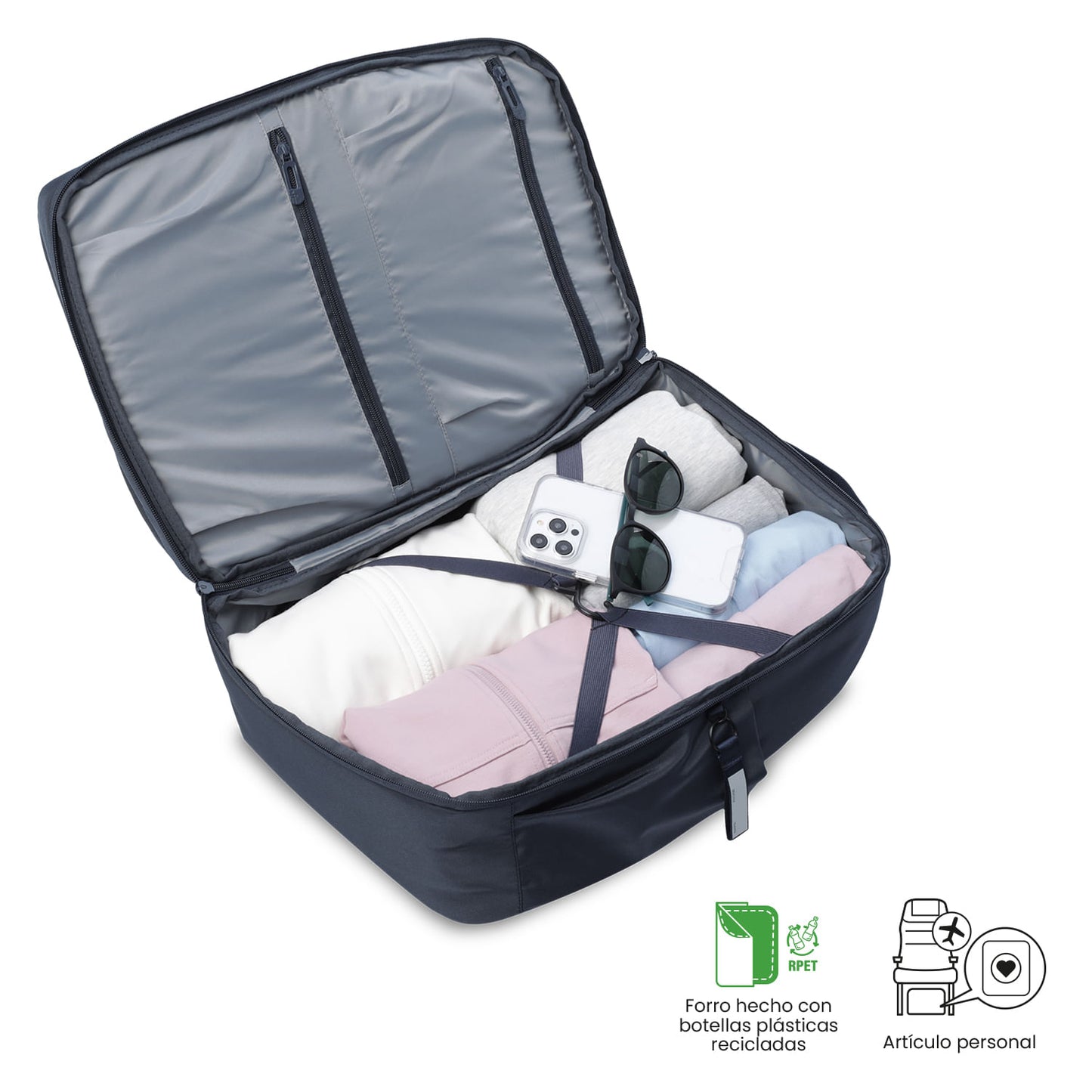 Mochila de viagem grande azul Elan Travel