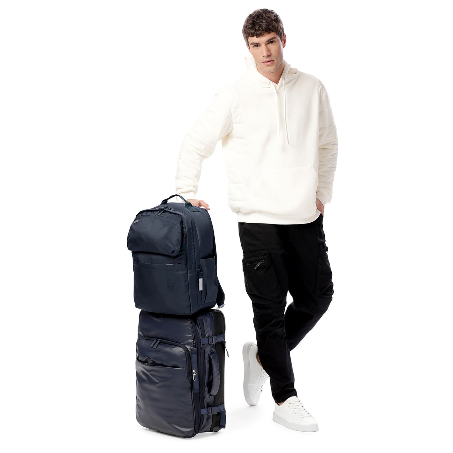 Mochila de viagem grande azul Elan Travel