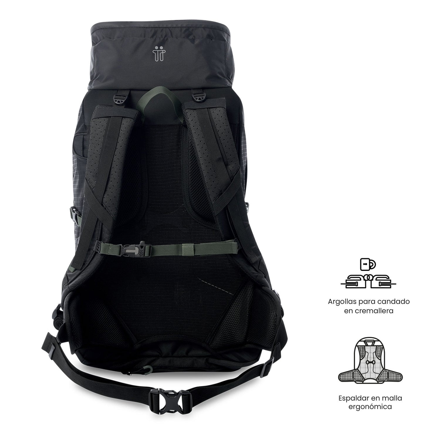 Mochila Summit 50 tamanho médio para atividades ao ar livre, preta