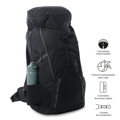 Mochila Summit 50 tamanho médio para atividades ao ar livre, preta