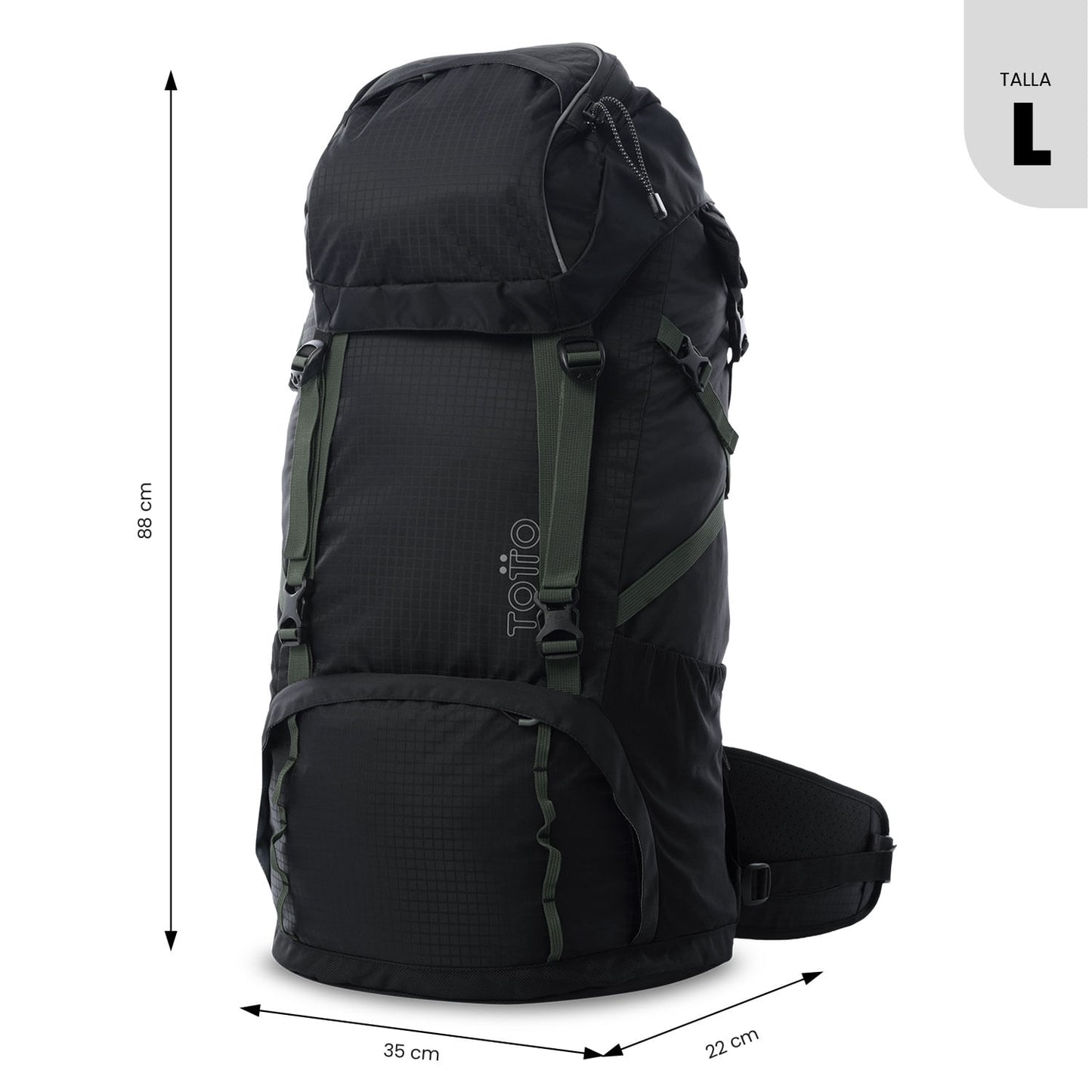 Mochila para atividades ao ar livre Summit 65 Grande Preta