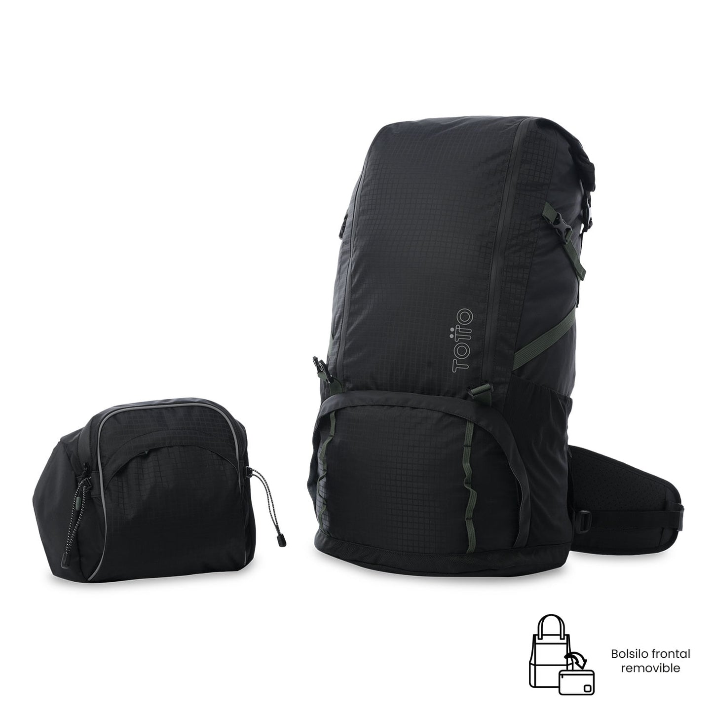 Mochila para atividades ao ar livre Summit 65 Grande Preta