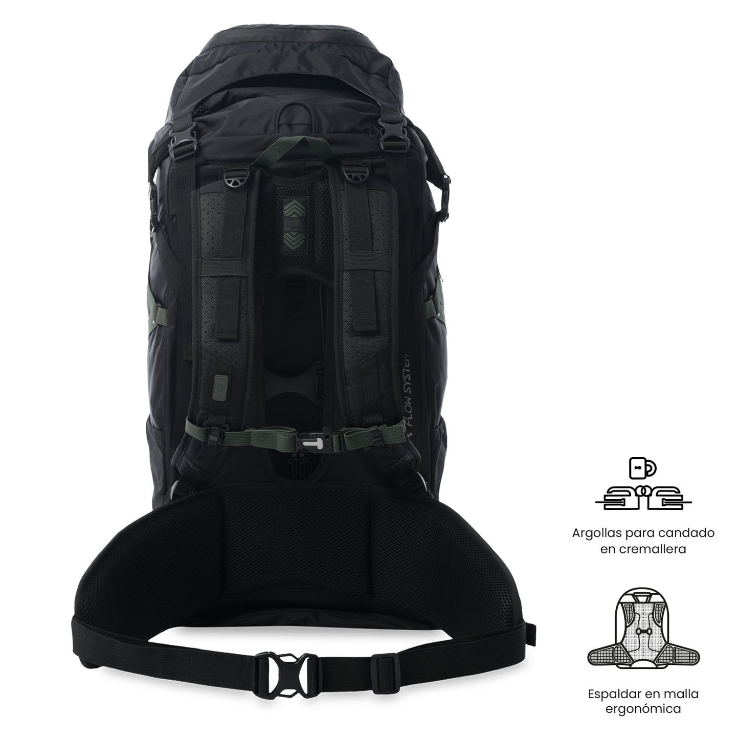 Mochila para atividades ao ar livre Summit 65 Grande Preta