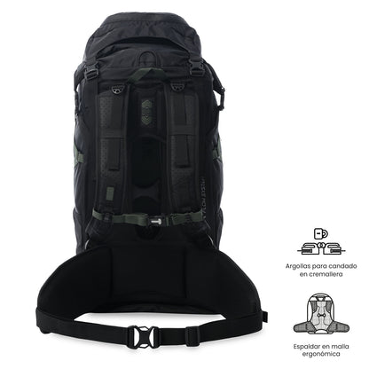 Mochila para atividades ao ar livre Summit 65 Grande Preta