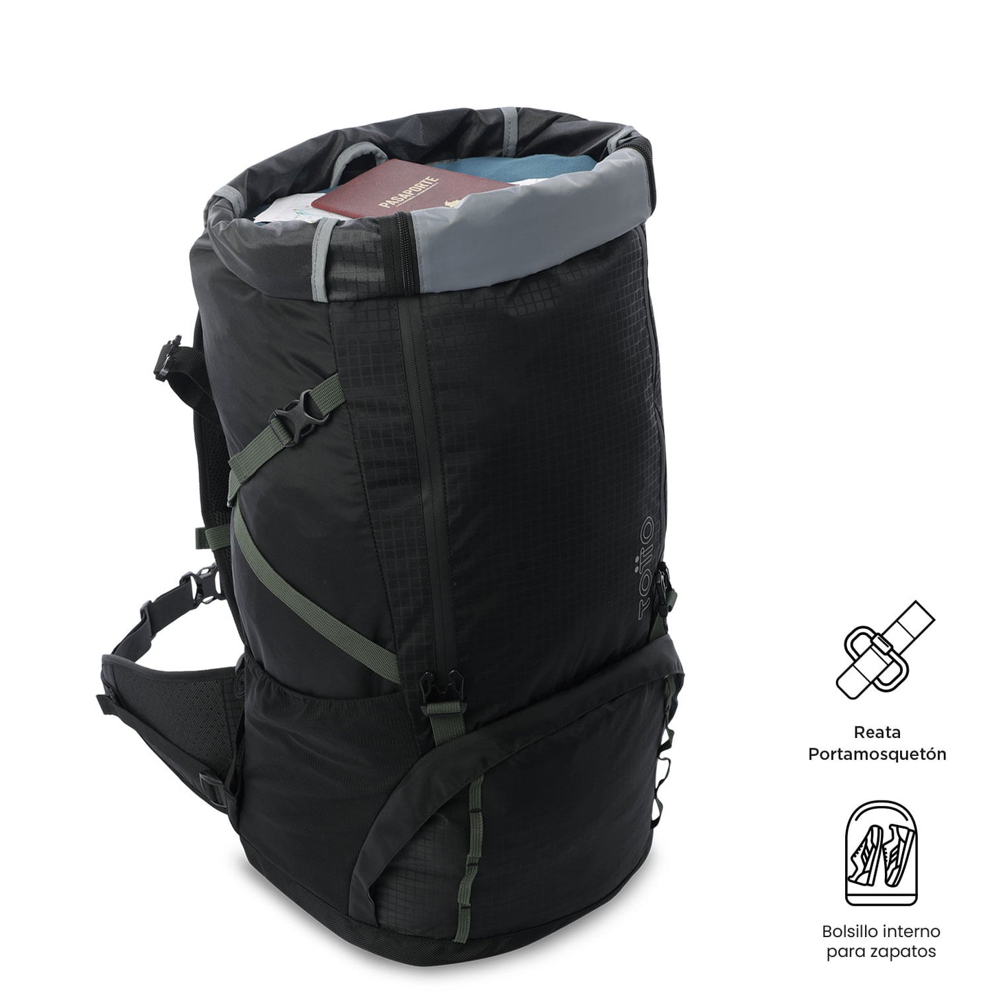 Mochila para atividades ao ar livre Summit 65 Grande Preta