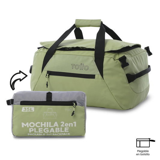 Bolsa de viagem Rever 35 média verde 2 em 1