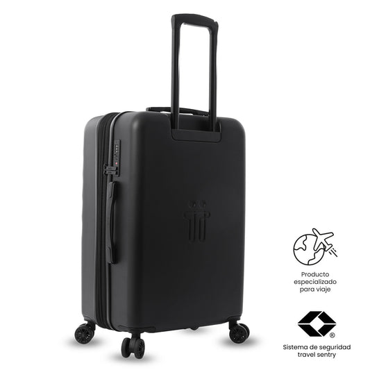 Mala de viagem média Bazy+ 2.0 360, preta